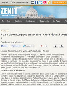 article du site le Zenit du 10 novembre 2013